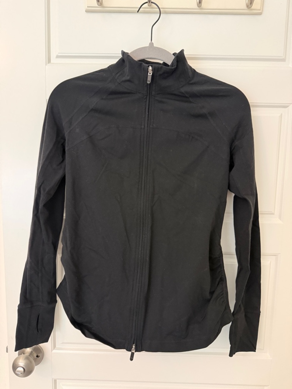 Black Full-Zip Athletic Maternity Jacket
